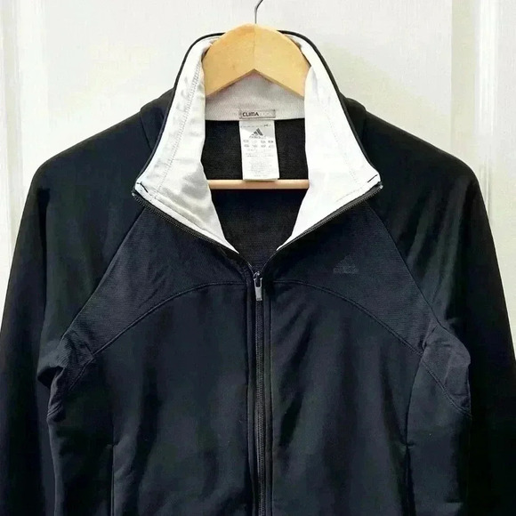 Adidas ClimaCool Zip Up Track Running Jacket Athletic Gym Bomber Black Medium - Picture 7 of 15